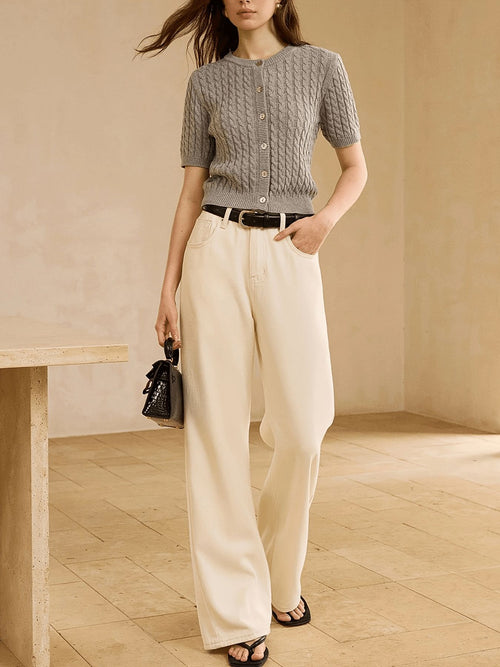 Selene Winter Knit Top In Grey