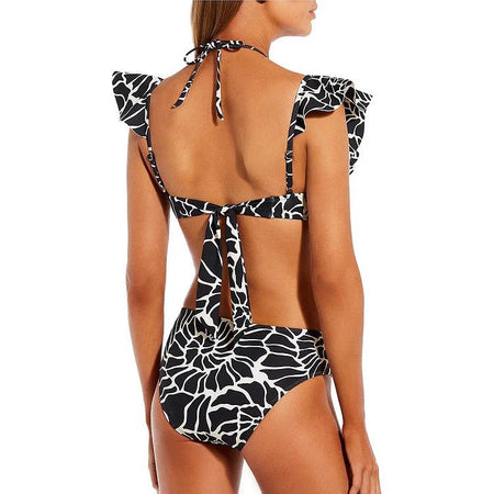 Selestia Bikini With Sarong In Black - back shot on model - Miss Mosa By Akanksha