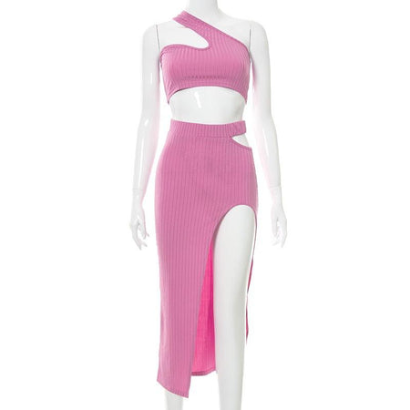 Semantia Statement Summer Coord Set In Pink - flat-lay product shot - Miss Mosa By Akanksha