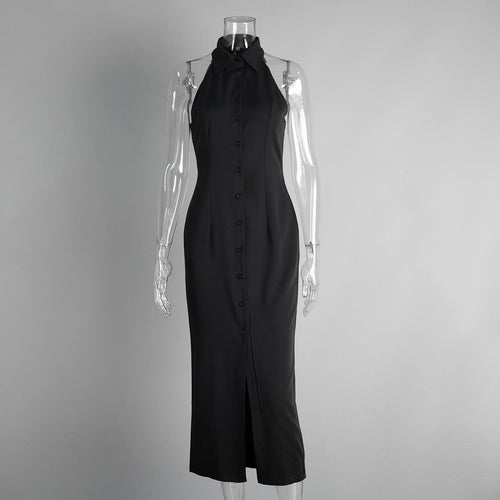 Semi Statement Summer Dress In Black
