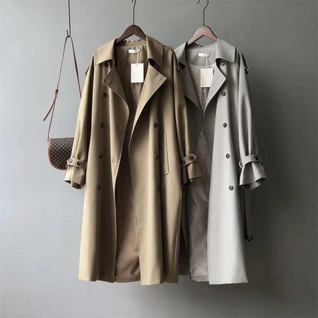 Seoul Statement Trenchcoat - front shot on hanger, multicolour - Miss Mosa By Akanksha
