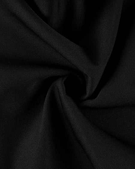 Serbia High Waist Formal Pant - fabric detail shot, black - Miss Mosa By Akanksha