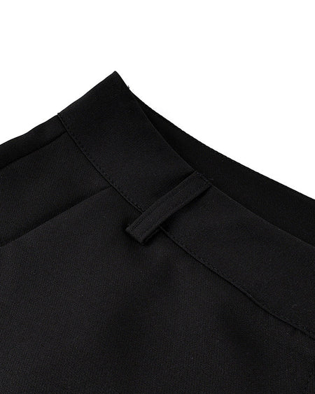 Serbia High Waist Formal Pant - waistband detail shot, black - Miss Mosa By Akanksha