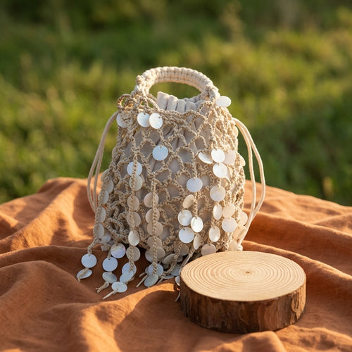 Serena Shell Crochet Pouch Handbag
