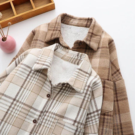 Serenity Fleece-Lined Plaid Shacket - styled flat-lay shot, multicolour - Miss Mosa By Akanksha