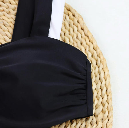 Sezi Summer Bikini In Black - close-up of bikini top detail - Miss Mosa By Akanksha