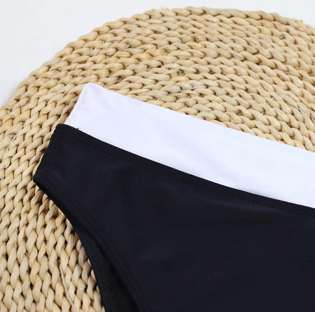 Sezi Summer Bikini In Black - close-up of bikini bottom waistband detail - Miss Mosa By Akanksha