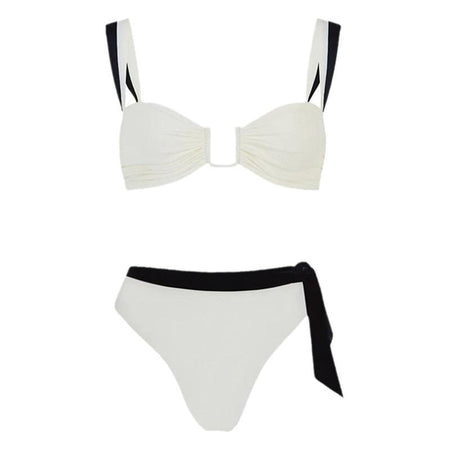 Sezi Summer Bikini In White - flat-lay product shot of bikini set - Miss Mosa By Akanksha