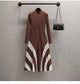 Shantel A-Line Woolen Dress - front shot on hanger, brown - Miss Mosa By Akanksha