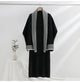 Shirley Statement Winter Dress with Stole - front shot on hanger, black - Miss Mosa By Akanksha