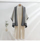 Shirley Statement Winter Dress with Stole - front shot on hanger, beige - Miss Mosa By Akanksha