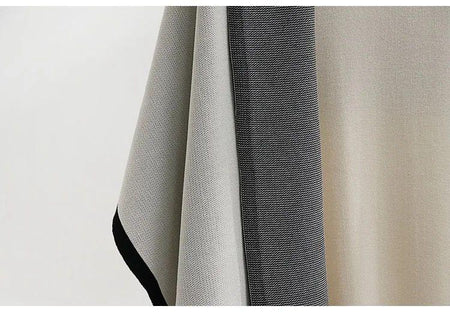Shirley Statement Winter Dress with Stole - close-up of fabric, grey - Miss Mosa By Akanksha