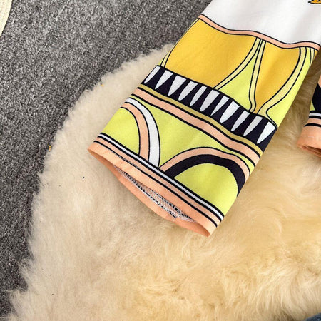 Sierra Abstract shirt In Yellow - close-up of cuff, yellow - Miss Mosa By Akanksha