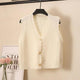 Silone Sweater Vests - front shot on hanger, white - Miss Mosa By Akanksha