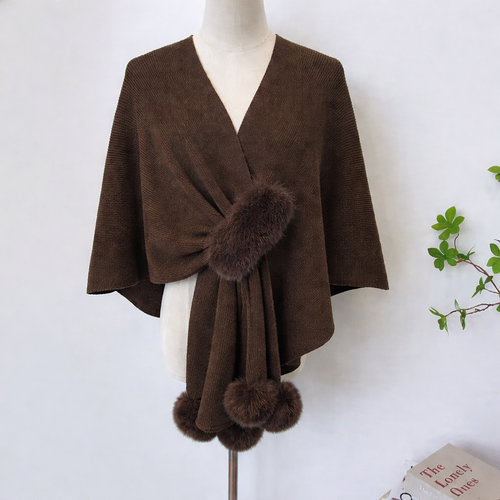Simona Winter Cape In Brown