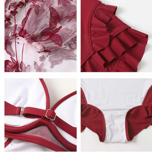 Sinner 3 piece  Swimsuit In Red