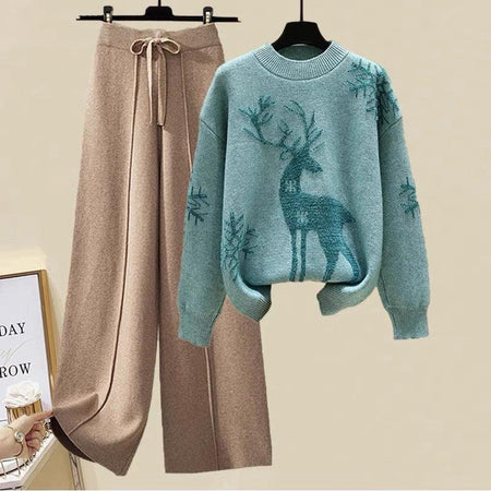 Siruki Woolen Coord Set - styled flat-lay shot, blue - Miss Mosa By Akanksha