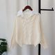 Siya Statement Tops with Attached Sweater - flat-lay shot on hanger, cream - Miss Mosa By Akanksha