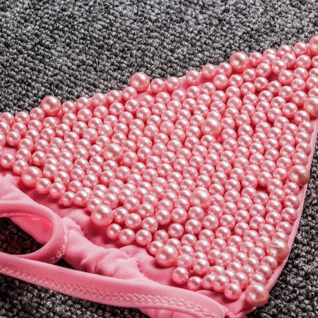 Solea Pearl 2Pcs Bikini Swimsuit - close-up detail shot, pink - Miss Mosa By Akanksha