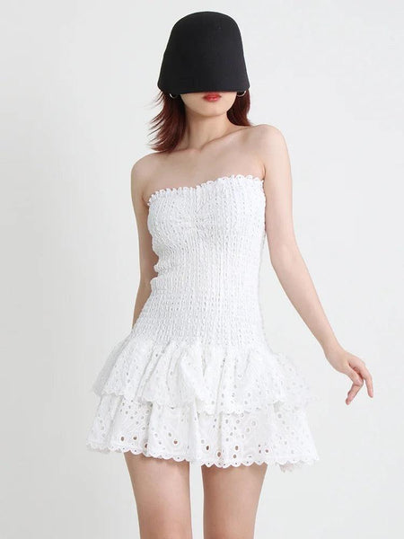 Sorrento Luxe Summer Dress in White - front shot on model, white - Miss Mosa By Akanksha