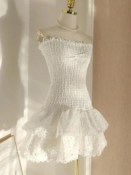 Sorrento Luxe Summer Dress in White - side shot on mannequin, white - Miss Mosa By Akanksha