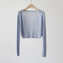 Sotsel Statement Summer Shrugs - hanging product shot, blue - Miss Mosa By Akanksha