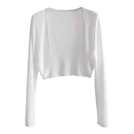 Sotsel Statement Summer Shrugs - hanging product shot, white - Miss Mosa By Akanksha