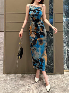 Souk Bodycon Summer Dress - full-length shot on model, multicolour - Miss Mosa By Akanksha