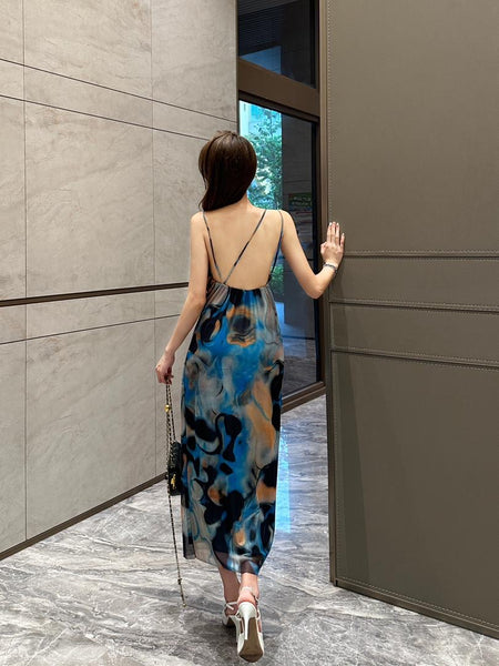 Souk Bodycon Summer Dress - back shot on model, multicolour - Miss Mosa By Akanksha