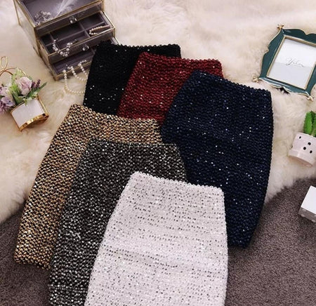 Black - Sequined Carania Skirts