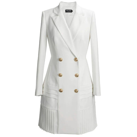 Statement Blazer Dresses - flat-lay product shot, white - Miss Mosa By Akanksha