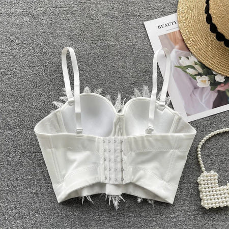 Steeve Pearl Detail Statement Top - back shot styled flat-lay, white - Miss Mosa By Akanksha