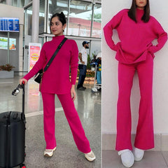 Stella Luxury Winter Tracksets - lifestyle shot on model, pink - Miss Mosa By Akanksha