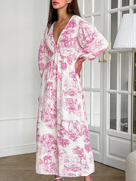 Stellan Cotton Holiday Dress In Pink - front shot on model - Miss Mosa By Akanksha