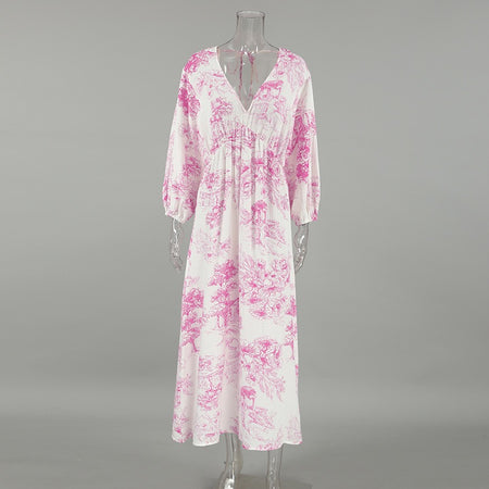 Stellan Cotton Holiday Dress In Pink - front shot on mannequin - Miss Mosa By Akanksha