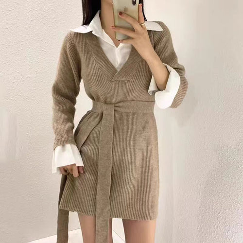 Stevia Winter Dress With Belt