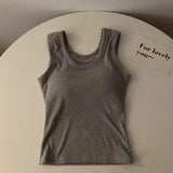 Stormie Tank Tops with Inbuilt Bra Grey