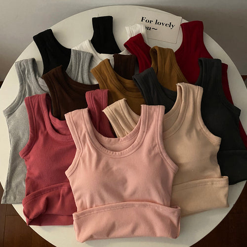 Stormie Tank Tops with Inbuilt Bra In Black