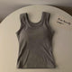 Stormie Tank Tops with Inbuilt Bra - flat-lay product shot, grey - Miss Mosa By Akanksha