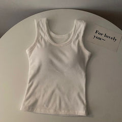 Stormie Tank Tops with Inbuilt Bra - flat-lay product shot, white - Miss Mosa By Akanksha