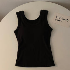Stormie Tank Tops with Inbuilt Bra - flat-lay product shot, black - Miss Mosa By Akanksha