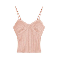 Suki Lace Padded Top - flat-lay shot, blush pink - Miss Mosa By Akanksha