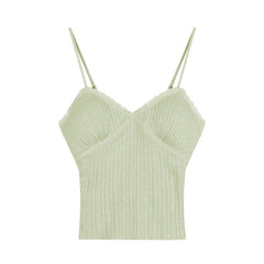 Suki Lace Padded Top - flat-lay shot, sage green - Miss Mosa By Akanksha