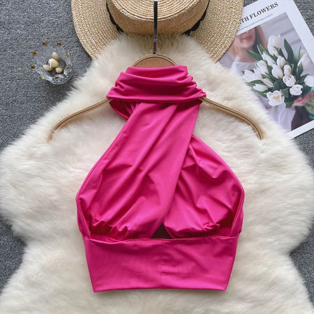 Suko Summer Tops with Inbuilt Bra - styled flat-lay shot, pink - Miss Mosa By Akanksha
