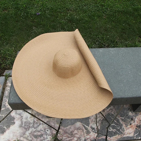 Sula Oversized Summer Holiday Straw Hat In Brown - flat-lay product shot, brown - Miss Mosa By Akanksha