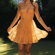 Sula Summer Holiday Dress - front shot on model, orange - Miss Mosa By Akanksha