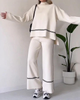 Sumaya Luxe Winter Coord Set - Tracksuit - full-length shot on model, white - Miss Mosa By Akanksha
