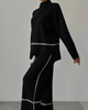 Sumaya Luxe Winter Coord Set - Tracksuit - side shot on model, black - Miss Mosa By Akanksha