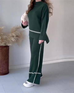 Sumaya Luxe Winter Coord Set - Tracksuit - lifestyle shot on model, green - Miss Mosa By Akanksha