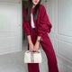 Suya Comfortable Premium Trackset - front shot on model, maroon - Miss Mosa By Akanksha